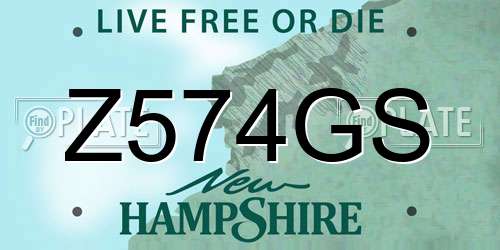 Z574GS New Hampshire License Plate