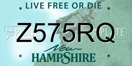 Z575RQ New Hampshire License Plate