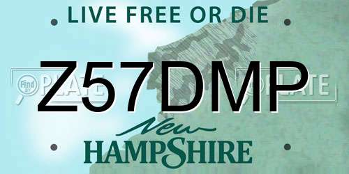Z57DMP New Hampshire License Plate