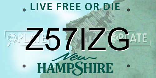 Z57IZG New Hampshire License Plate