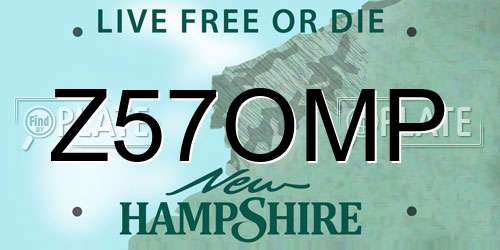 Z57OMP New Hampshire License Plate