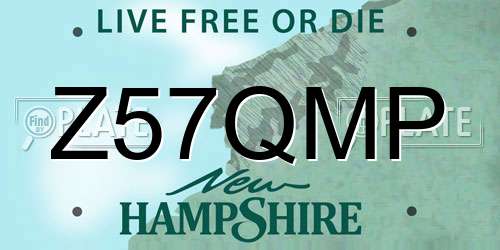 Z57QMP New Hampshire License Plate