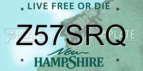 Z57SRQ New Hampshire License Plate