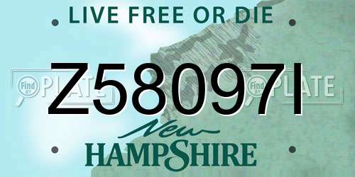 Z58097I New Hampshire License Plate