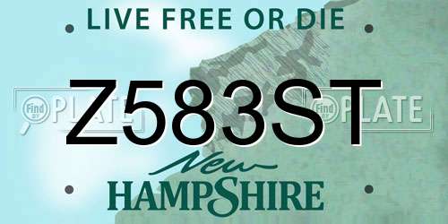 Z583ST New Hampshire License Plate