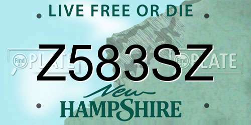 Z583SZ New Hampshire License Plate