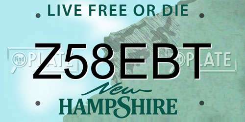 Z58EBT New Hampshire License Plate