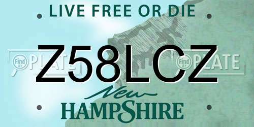 Z58LCZ New Hampshire License Plate