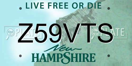 Z59VTS New Hampshire License Plate