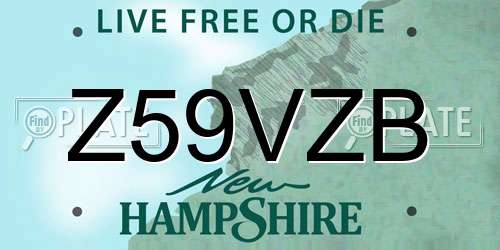 Z59VZB New Hampshire License Plate