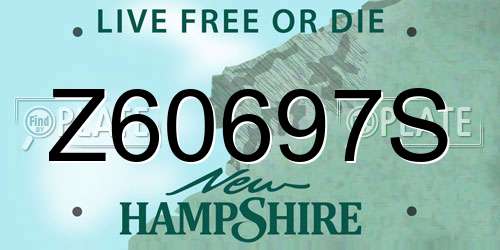 Z60697S New Hampshire License Plate
