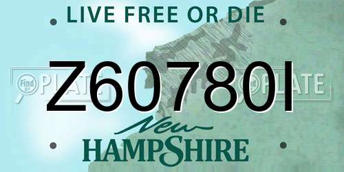 Z60780I New Hampshire License Plate