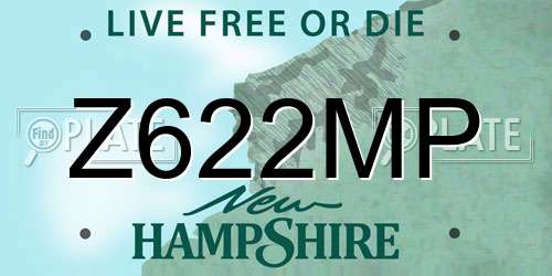 Z622MP New Hampshire License Plate