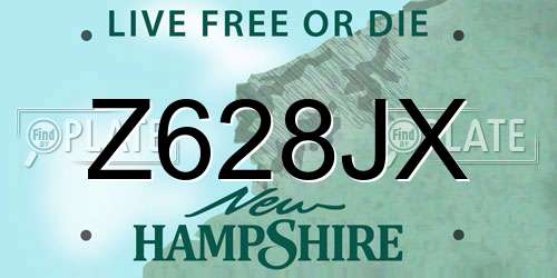Z628JX New Hampshire License Plate