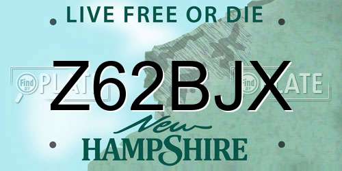 Z62BJX New Hampshire License Plate