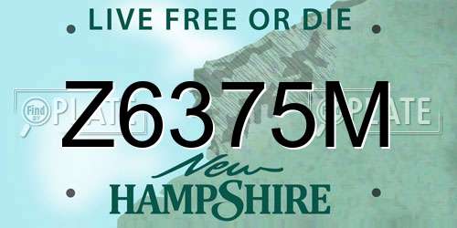Z6375M New Hampshire License Plate