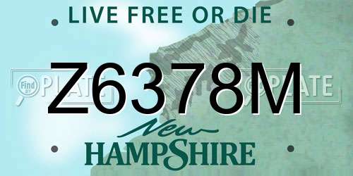 Z6378M New Hampshire License Plate