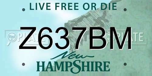 Z637BM New Hampshire License Plate