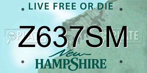 Z637SM New Hampshire License Plate