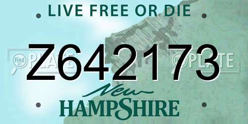 Z642173 New Hampshire License Plate