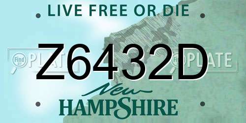 Z6432D New Hampshire License Plate