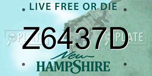 Z6437D New Hampshire License Plate