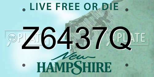 Z6437Q New Hampshire License Plate