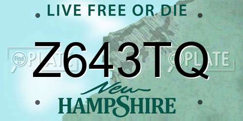 Z643TQ New Hampshire License Plate