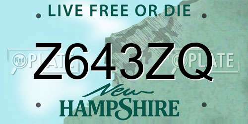Z643ZQ New Hampshire License Plate