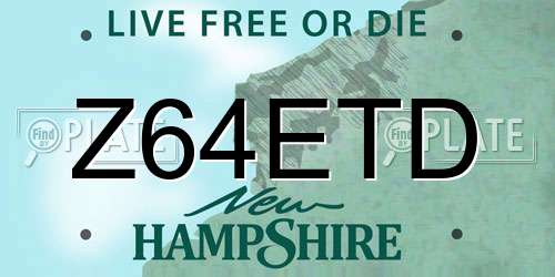 Z64ETD New Hampshire License Plate
