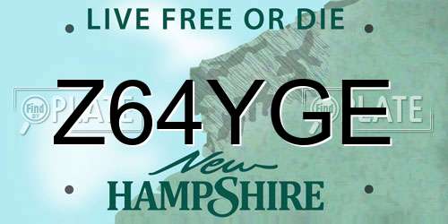 Z64YGE New Hampshire License Plate