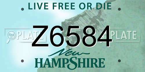 Z6584 New Hampshire License Plate