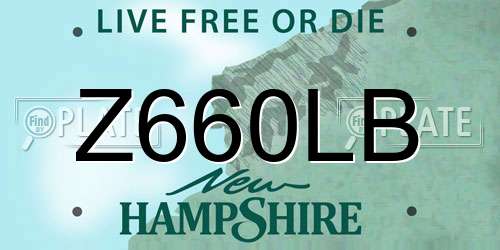 Z660LB New Hampshire License Plate