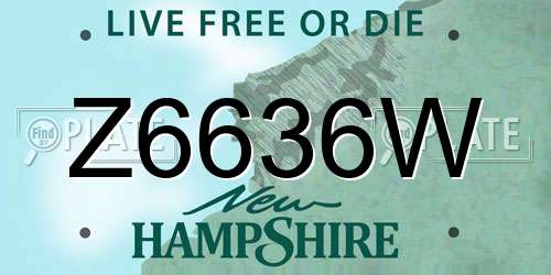 Z6636W New Hampshire License Plate
