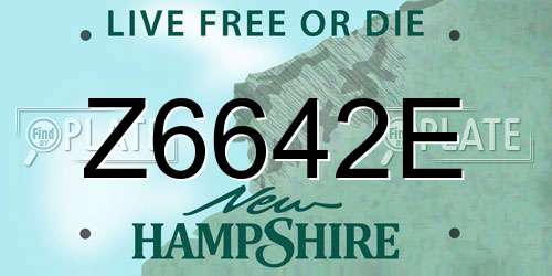 Z6642E New Hampshire License Plate