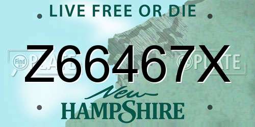 Z66467X New Hampshire License Plate