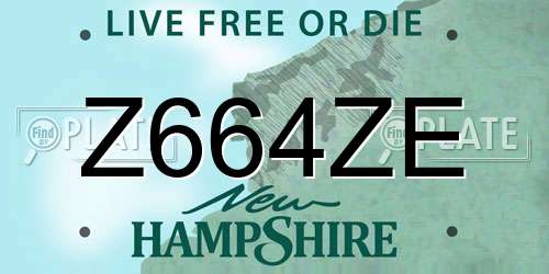 Z664ZE New Hampshire License Plate