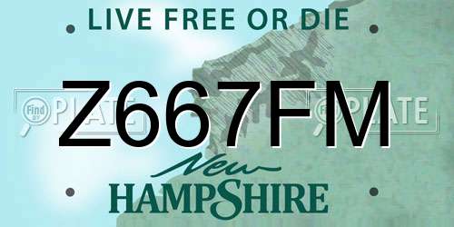 Z667FM New Hampshire License Plate