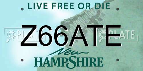 Z66ATE New Hampshire License Plate