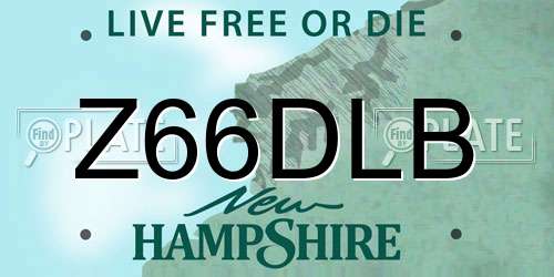 Z66DLB New Hampshire License Plate