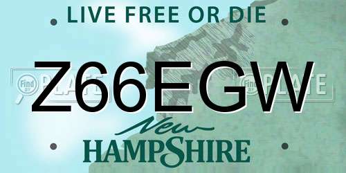 Z66EGW New Hampshire License Plate
