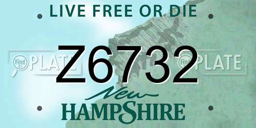 Z6732 New Hampshire License Plate