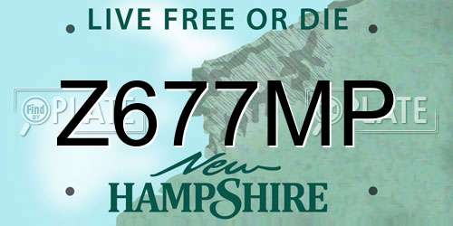 Z677MP New Hampshire License Plate