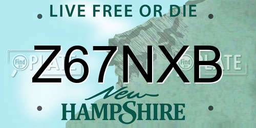 Z67NXB New Hampshire License Plate