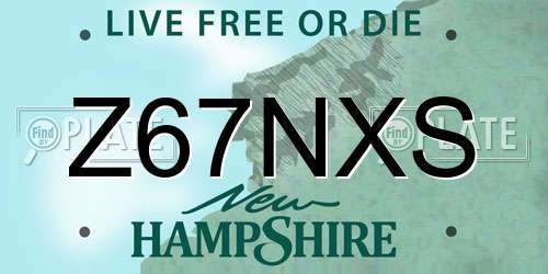 Z67NXS New Hampshire License Plate