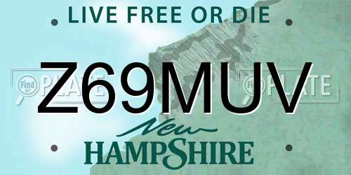 Z69MUV New Hampshire License Plate