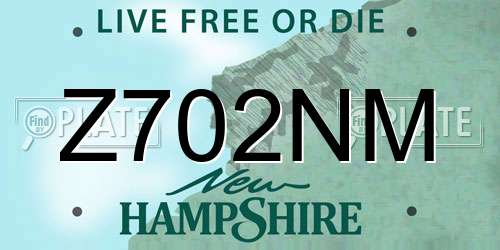Z702NM New Hampshire License Plate