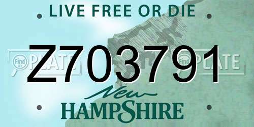 Z703791 New Hampshire License Plate