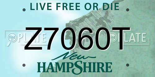 Z7060T New Hampshire License Plate