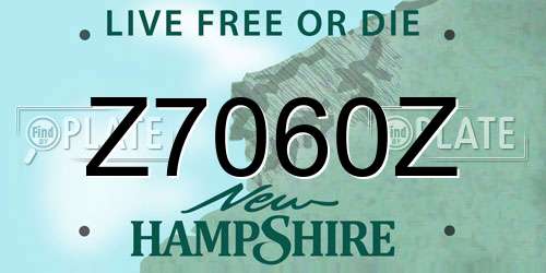 Z7060Z New Hampshire License Plate